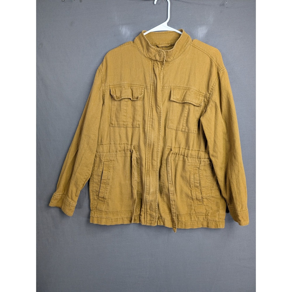 Old Navy Womens Safari Jacket Ochre To You Yellow Linen Blend 411413-01 Medium